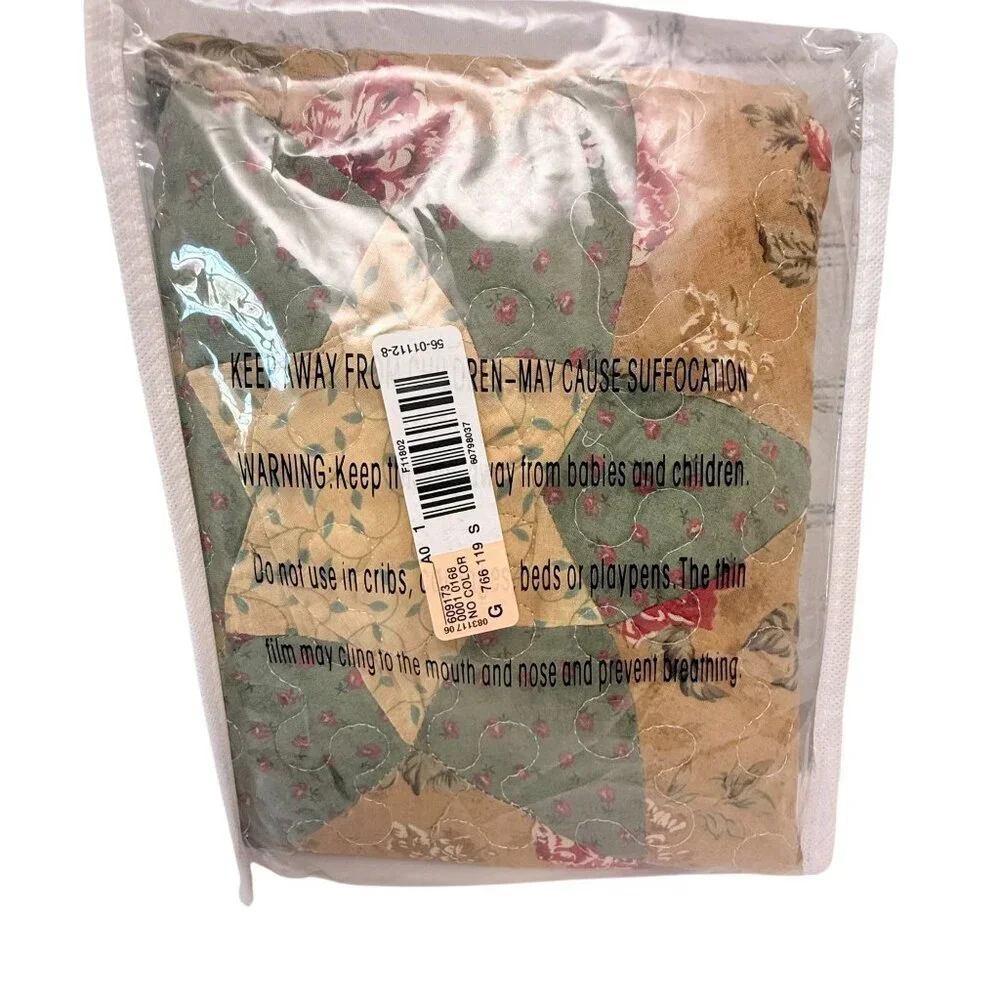 Country Quilt Pillow Shams Set of 2 Quilted Star Pillowcases New